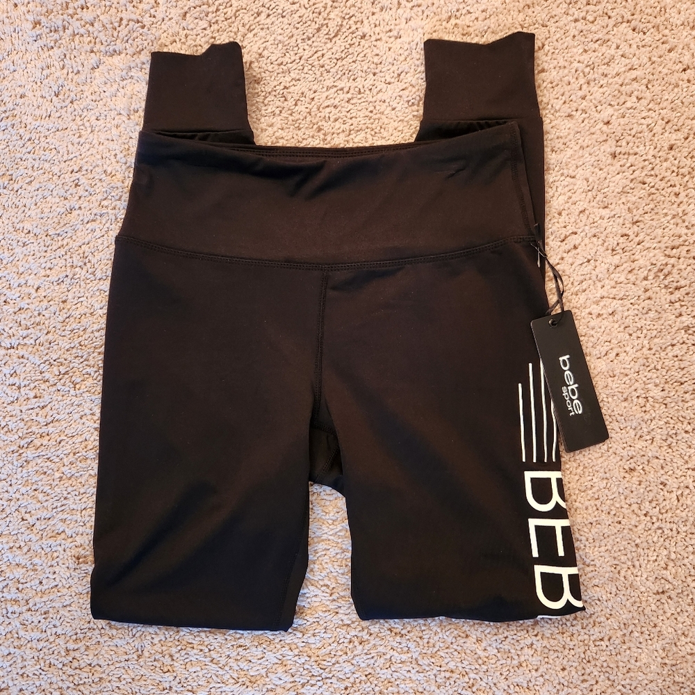 BeBe Sports Black & White Leggings Size Small - Picture 1 of 9